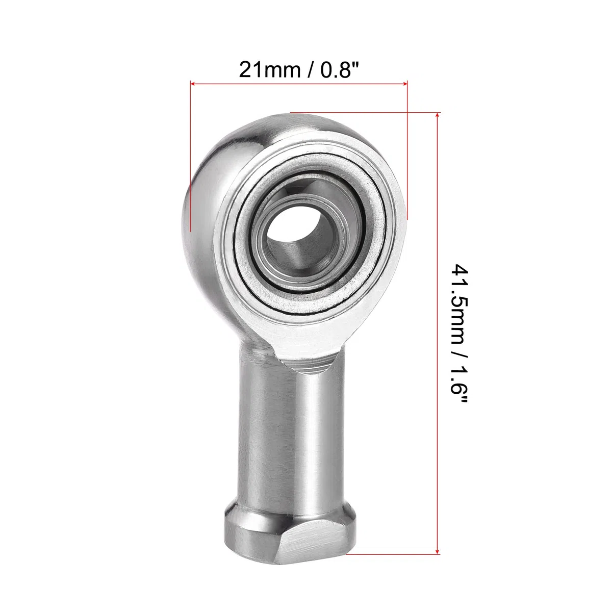 sourcing map 2 Stück Gelenkkopflager SSI6T/K 6mm Bohrung Edelstahl M6x1 Innengewinde Rechtsgewinde