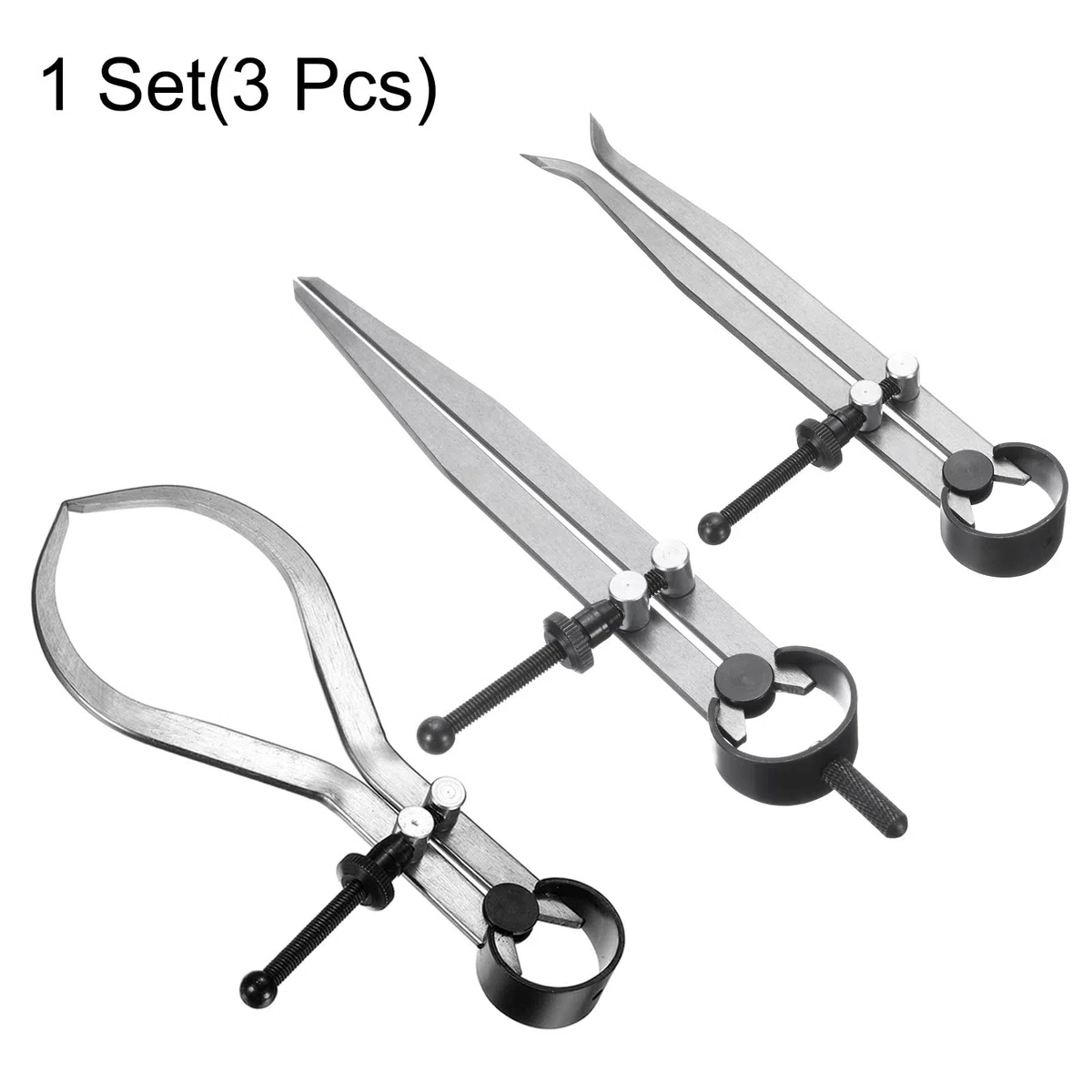 QUARKZMAN 3Stk Feder Äußerer Innerer Messschieber Teiler 6" Edelstahl Einstellbarer Federzirkel Set Kniehebel Geradehebel für Holz Drechselbank Projekte