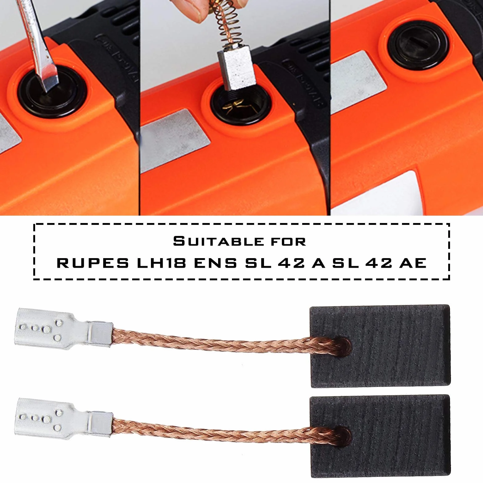 OTOTEC 2 Paar Kohlebürsten 6x8x13mm für Rotationspolierer kompatibel mit RUPES LH 18 EN LH 18 ENS SL 42 A SL 42 AE