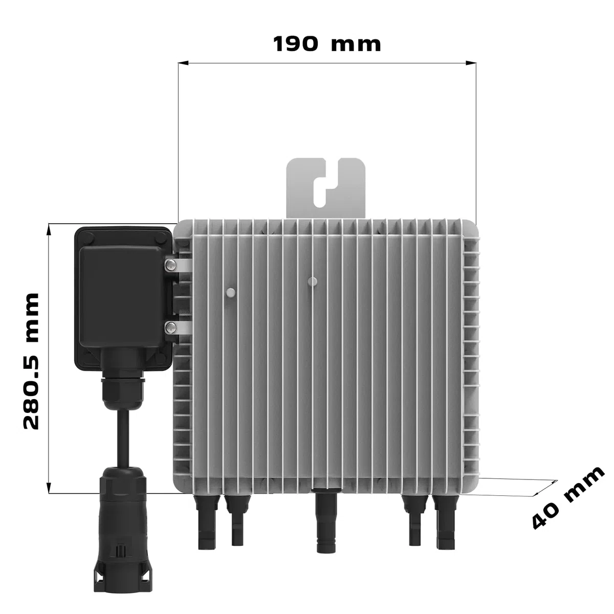 DEYE Mikro-Wechselrichter 800 W SUN-M80G4-EU-Q0 inkl. 5m Anschlusskabel für Balkonkraftwerk, IP67 wetterfest, Plug&Play Installation, 2 MPPT, WiFi, Micro Inverter