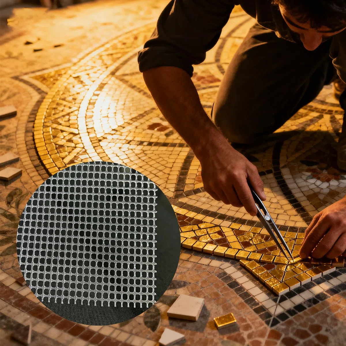 4 Stück Mosaiknetz für rückseitige Fliesen 40x100 cm Leicht zu schneiden Fiberglas Netzrückseite für Fliesenmontage DIY Handwerk für Wand- und Bodenbehandlung (nicht klebrig)