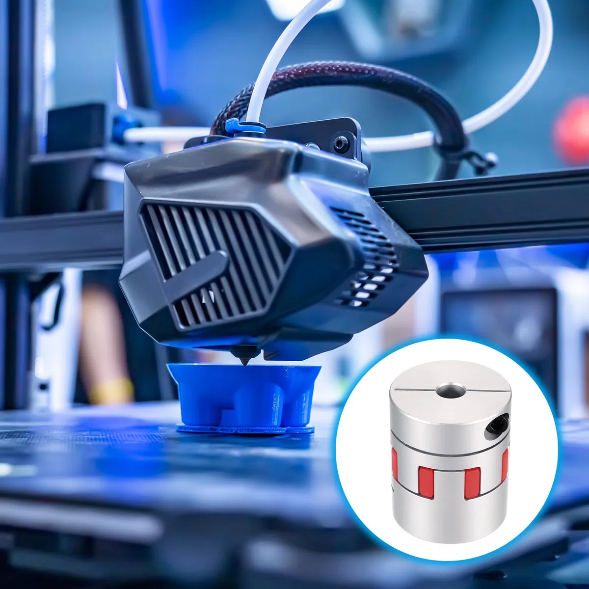 sourcing map Aluminiumwellenkupplung, Wellenkupplung, 12 mm auf 20 mm, flexible Spinnenkupplung, L50 mm x D40 mm, Kupplungsbacke, Spinnen-Wellen-Gelenkverbinder für 3D-Drucker, DIY-CNC-Fräsmaschine