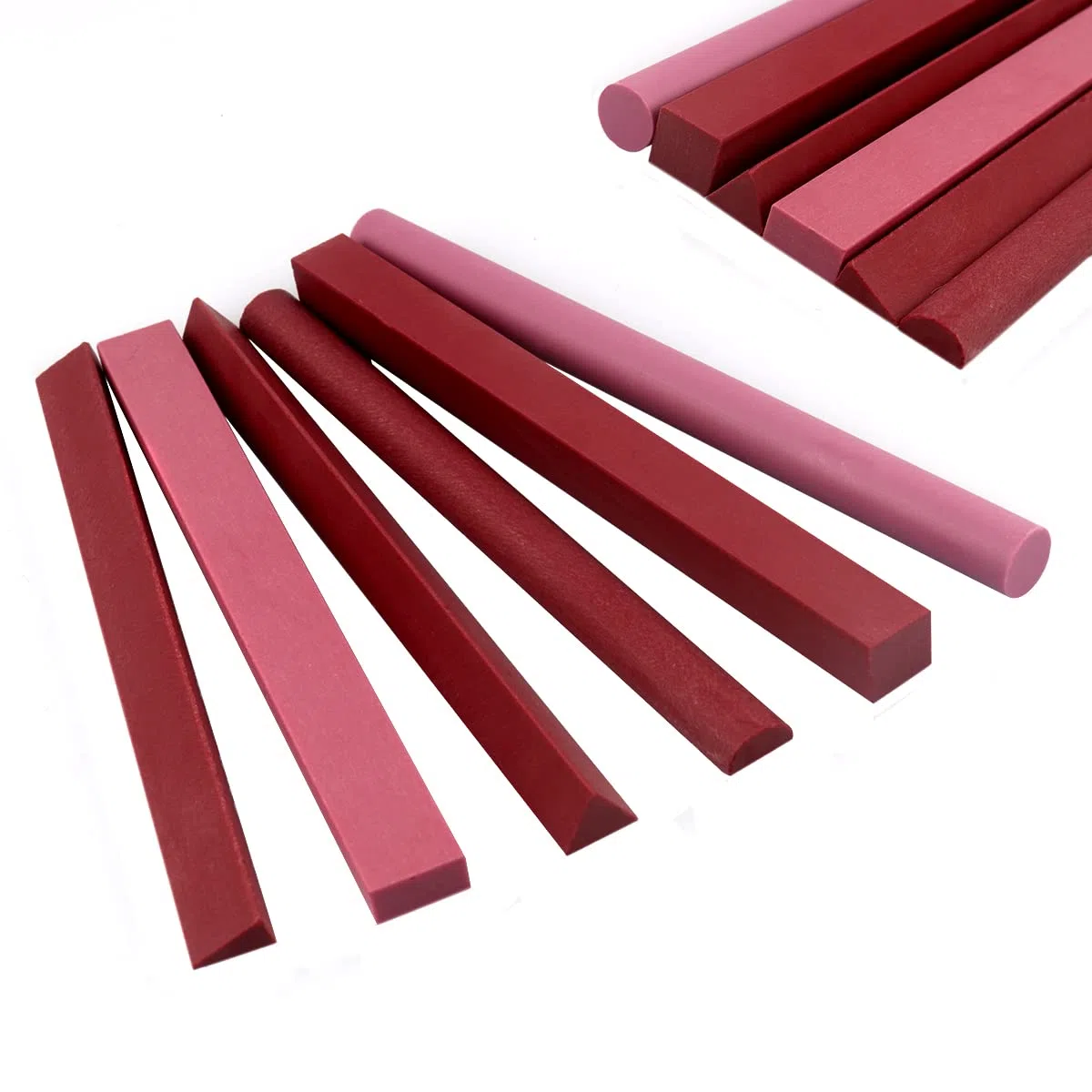Schärfstein Set, 6pcs 3000# Rubin Wetzstein-Set Kleiner feiner Wetzstein zum Schärfen von Meißel, Messer und Klingenwerkzeugen, verschiedene Formen [Länge:100mm(3.94Inch)]