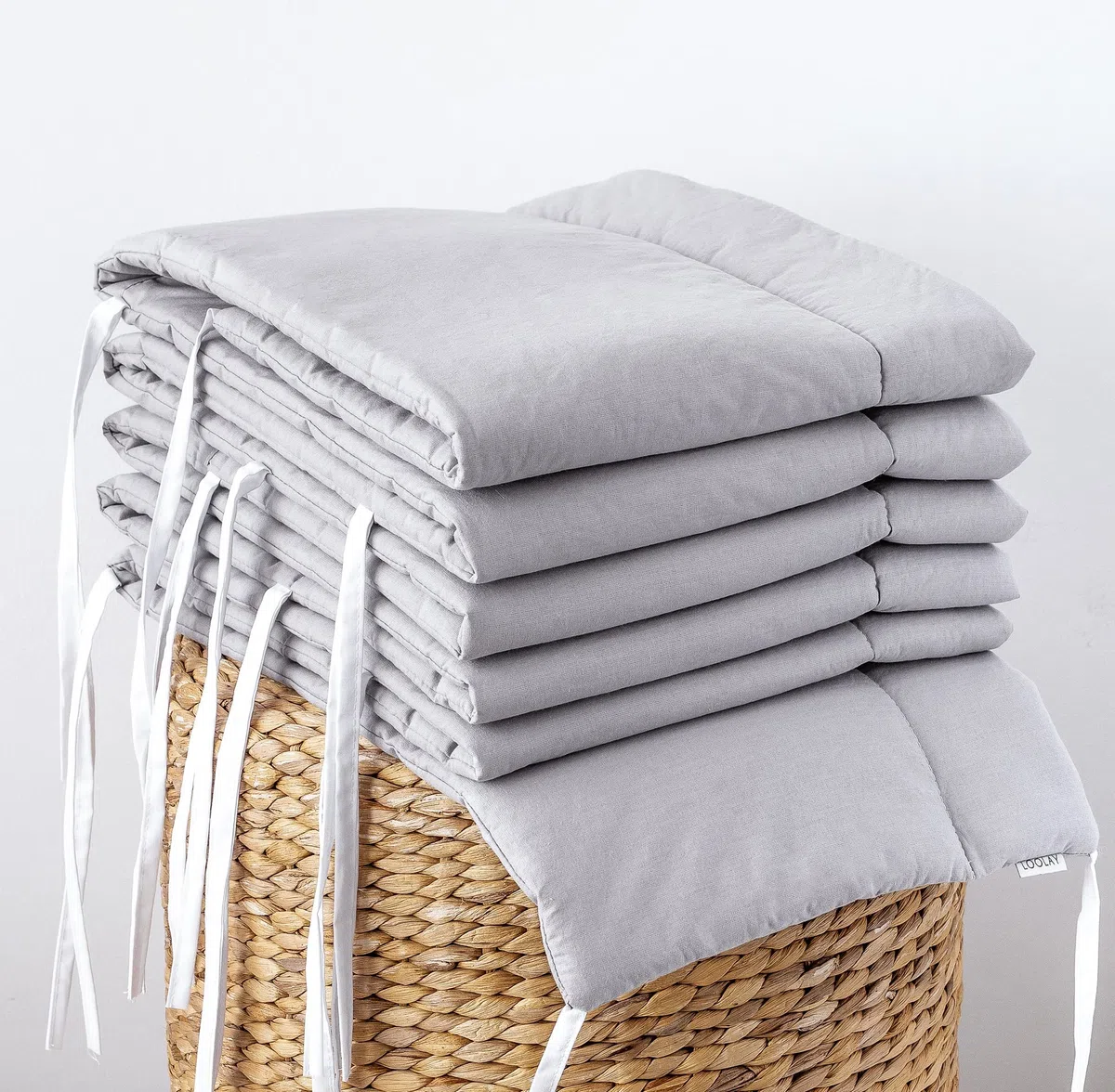 LOOLAY GRAU Mittelgrau 420, 360, 210, 180 x 30 cm für 140 x 70 oder 120 x 60 cm Baumwolle Netzstoff Handmade - PASST NUR ZU DEN ANGEGEBENEN GRÖSSEN ! (180 cm)