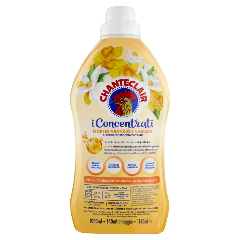 CHANTECLAIR i Concentrati Ammorbidente Testpaket, Weichspüler Test set 5x 1000ml lang anhaltender Duft 57 Wäschen Waschmittel + Itlaian Gourmet polpa 400g