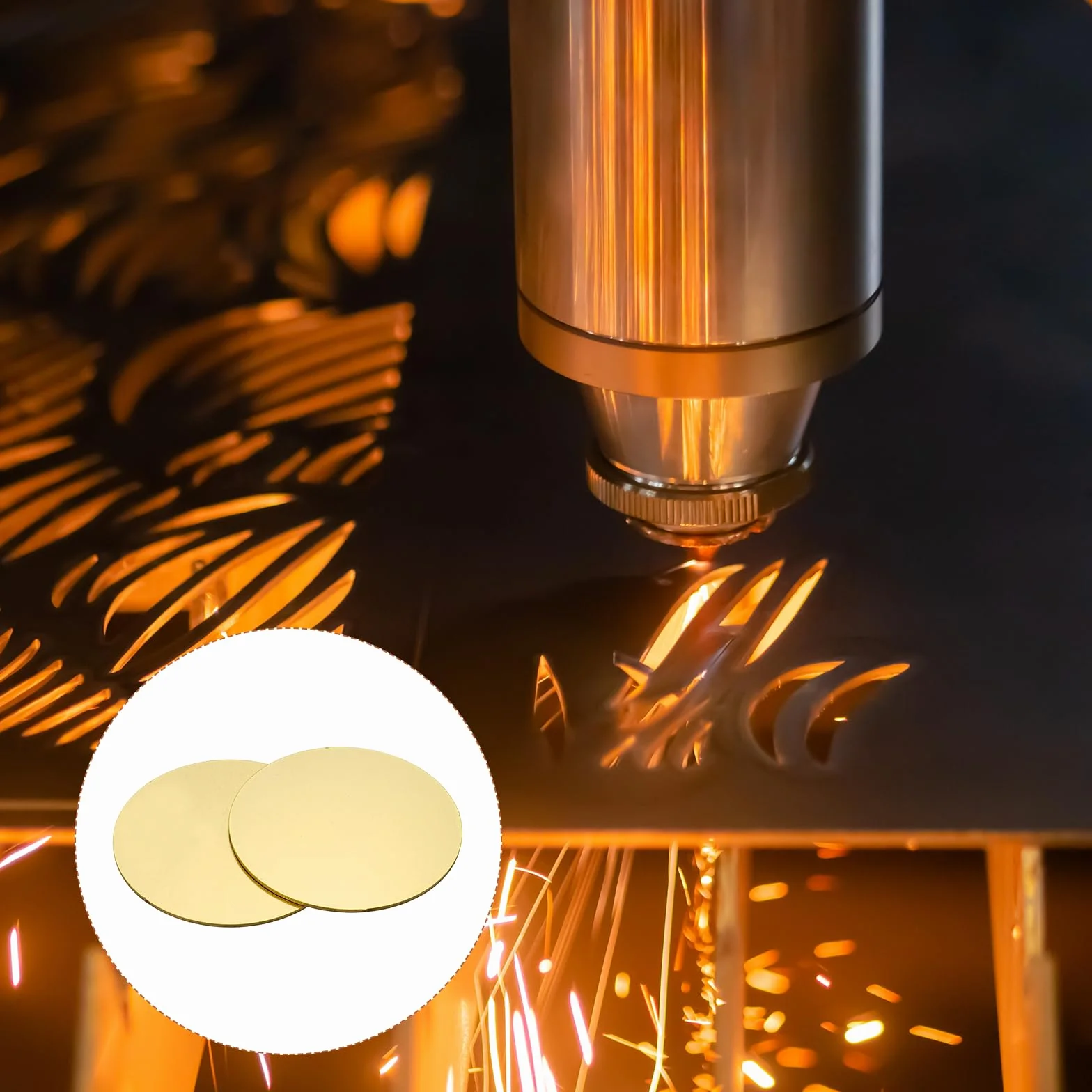 sourcing map Runde Messingplatte, 65 mm Durchmesser, reines Kupferblech, 1,5 mm H62, Messing, Kupfer, Metallblech für Handwerk, Heimwerker, elektrische Reparaturen, industrielle Verwendung