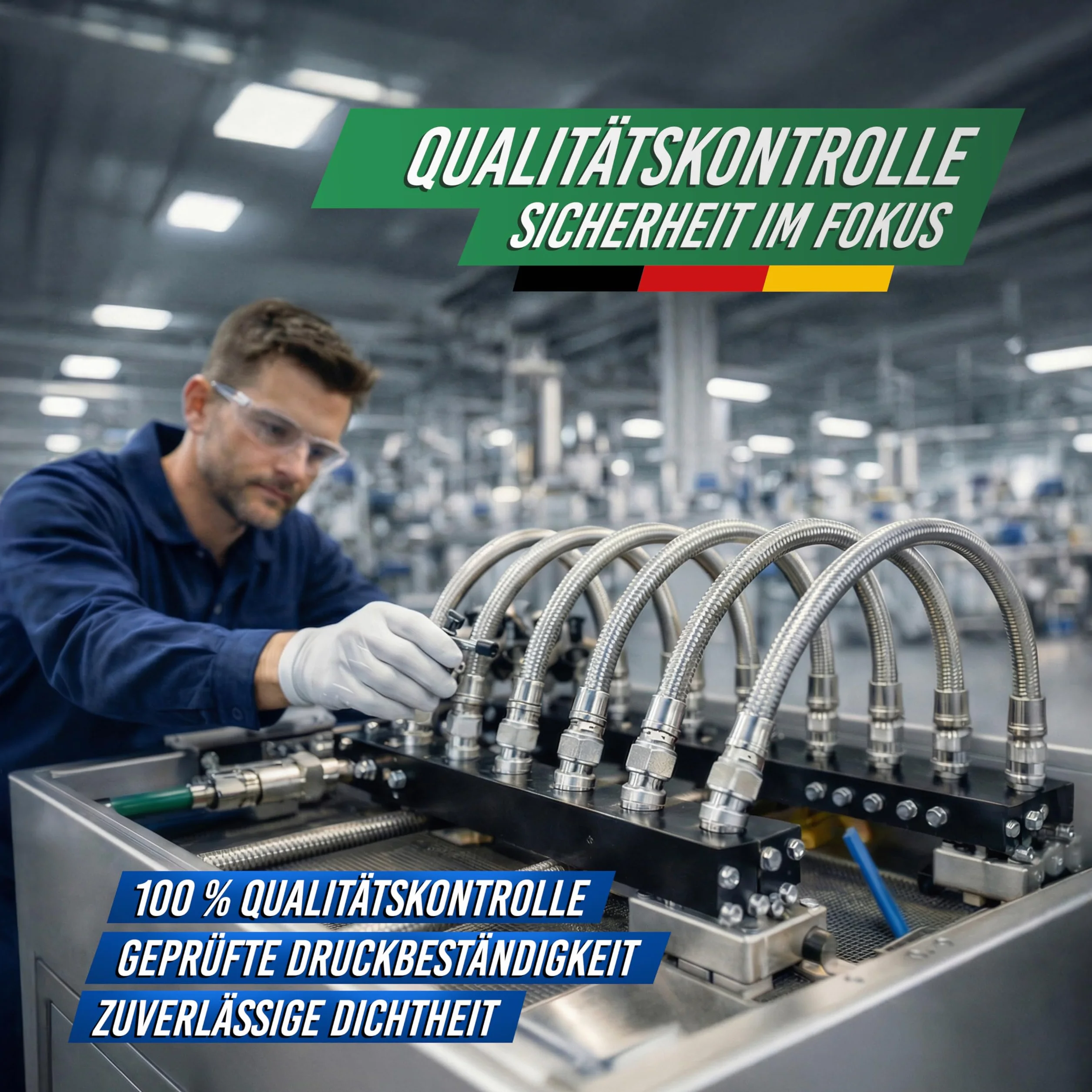 Hochwertiger Panzerschlauch 1" AG x 1" ÜM Bogen 300mm – Für zuverlässige Heizungs- und Wasserinstallationen Solarschlauch Pumpenschlauch Heizungsschlauch