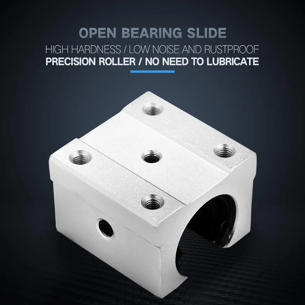 Dioche 4 Stück SBR16UU 16 Mm Offener Kastentyp Aluminium-Linearlager-Gleitblock CNC Aluminium Offener Linearbewegungs-Lagerblock-Schlitten für CNC