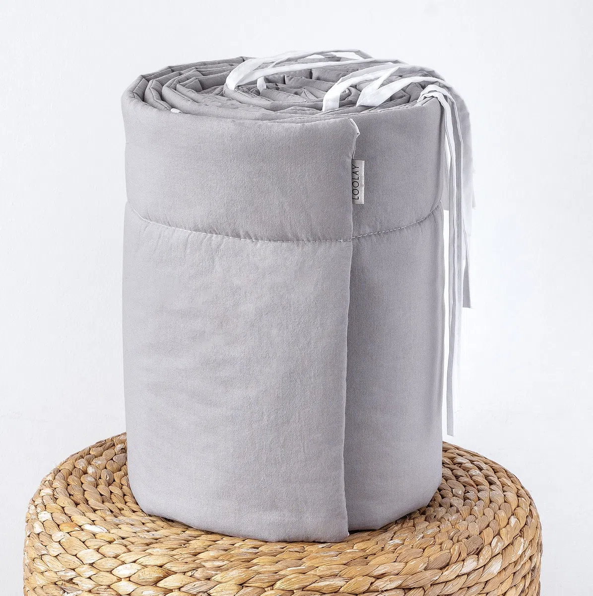 LOOLAY GRAU Mittelgrau 420, 360, 210, 180 x 30 cm für 140 x 70 oder 120 x 60 cm Baumwolle Netzstoff Handmade - PASST NUR ZU DEN ANGEGEBENEN GRÖSSEN ! (180 cm)