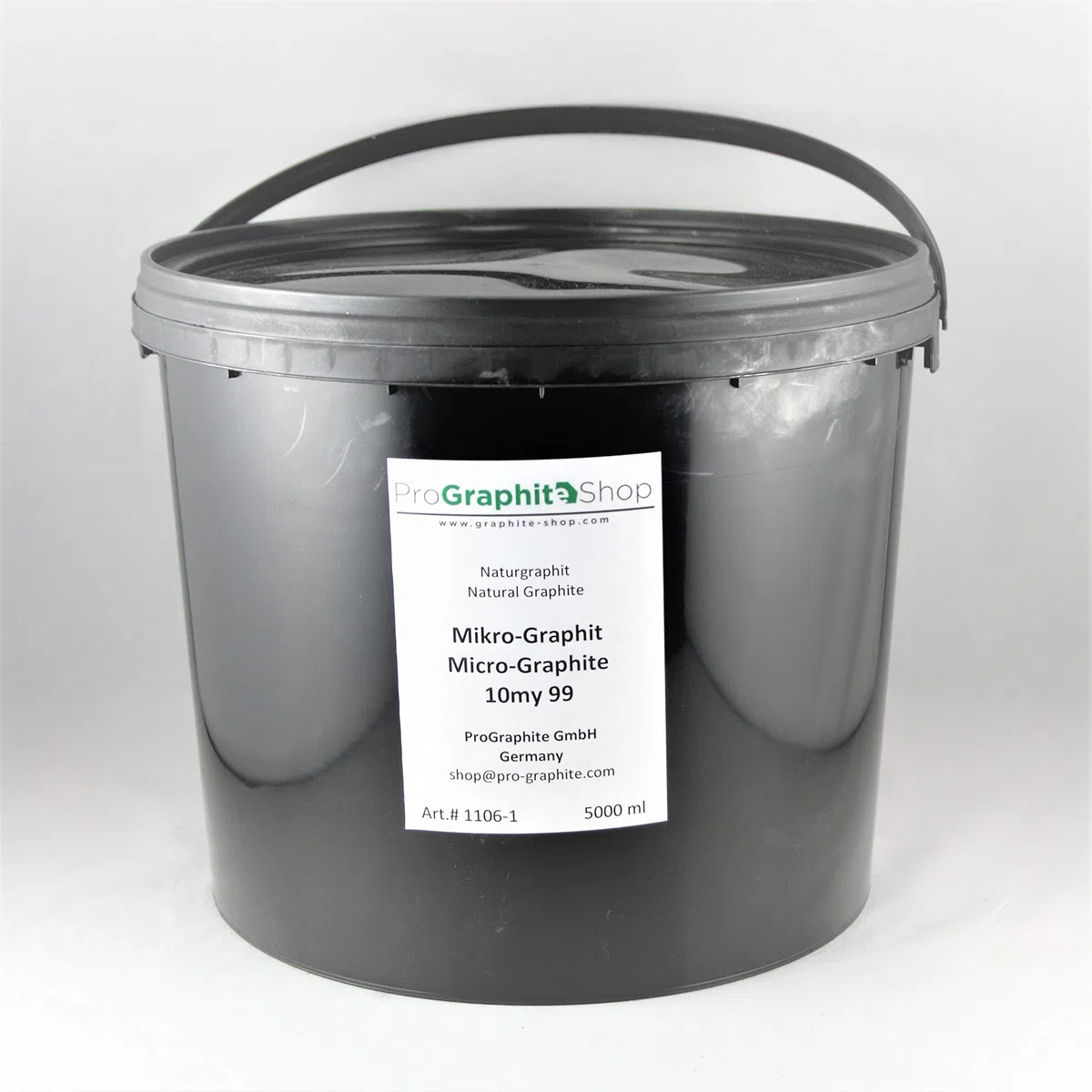 ProGraphite Mikronisierter Naturgraphit I 5 l I schwarz I Graphitpulver I z.B. als Schmiermittel & zur Leitfähigkeitserhöhung I Naturgrafit mit hohem Kohlenstoffgehalt I Mikro-Graphit 99% C