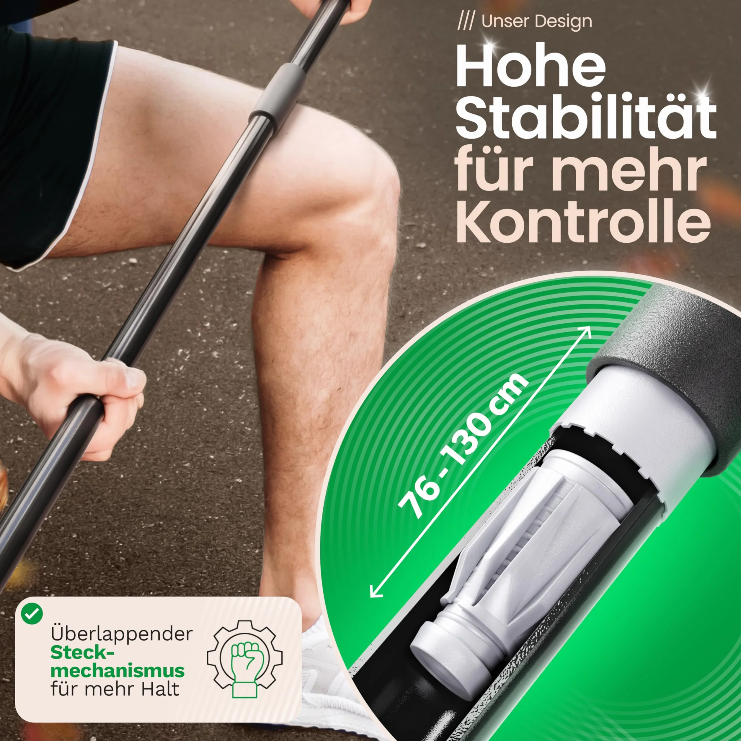 Novaliv Saalbesen mit Rosshaarmischung I 60cm mit Teleskopstiel I weiche Borsten Kehrbesen Hofbesen Feinstaubbesen